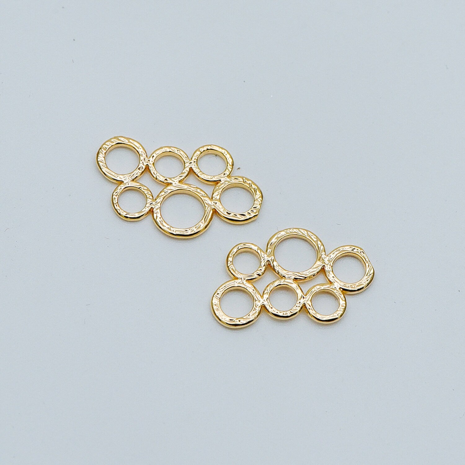 10pcs Gold plated Brass Filigree Charm Pendants 20x12mm, Multi-Loops Connectors, Lead Nickel Free (GB-3091-C)